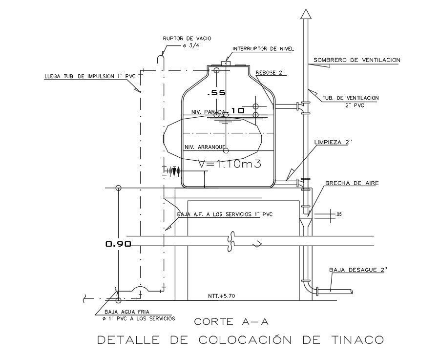 Front elevation view of 20x15m guest house plan is given in this Autocad drawing file.Download now.