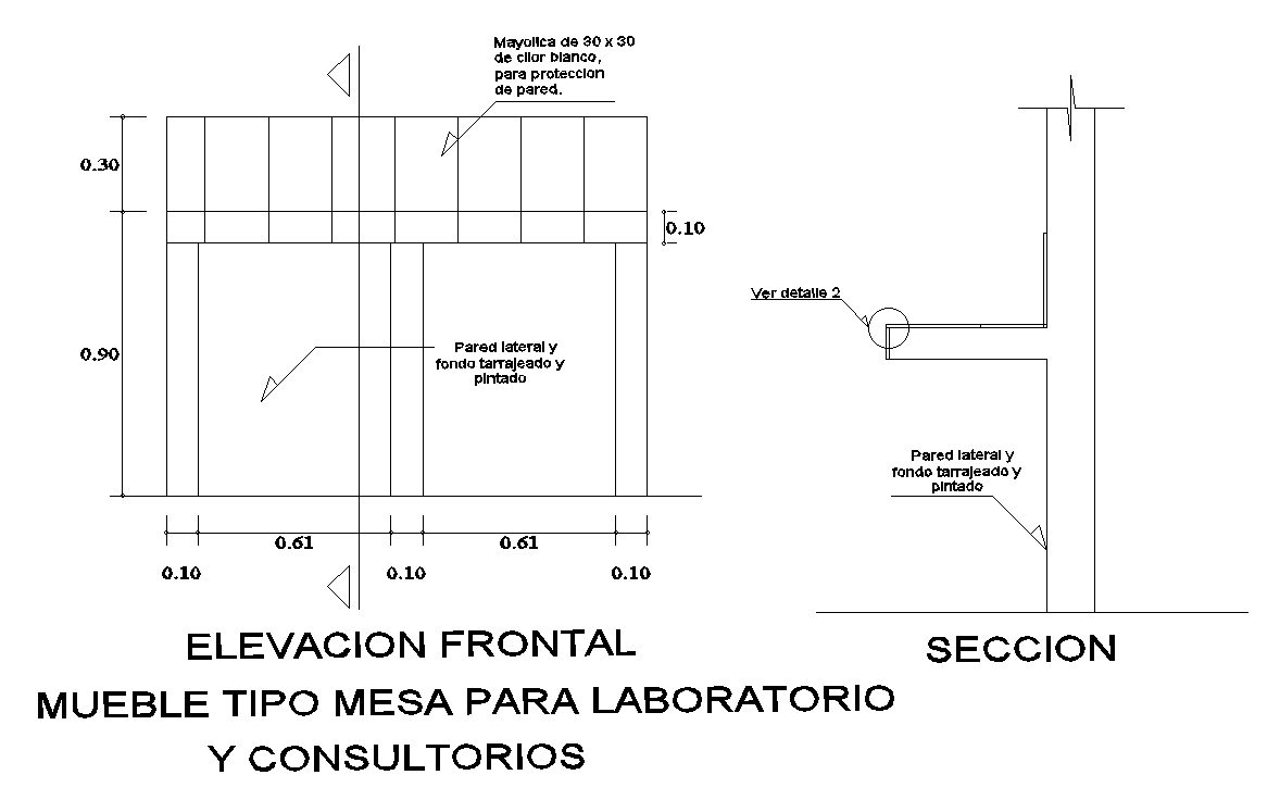 Front elevation view of laboratory consulting is given in this AutoCAD file.Download now.