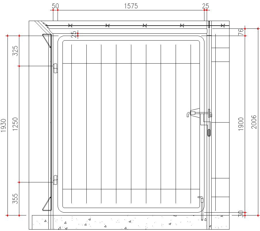 Front gate elevation with dimension in AutoCAD, Dwg file.
