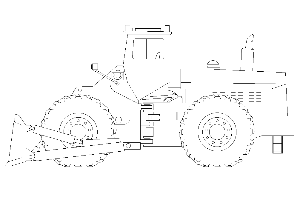 Front loader 2D design is given in this AutoCAD drawing file.Download the Autocad model.