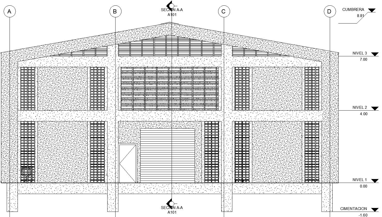 Front section of a storage area.