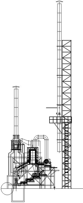 Front view of Incinerator autocad files, dwg format , cad drawing
