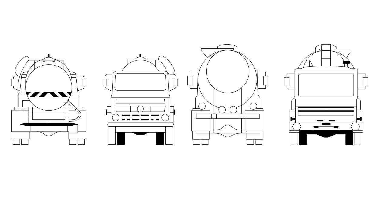 Fuel Tanker Truck Drawing Free CAD Blocks