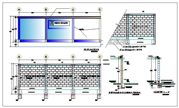 Full detailed project of perimeter fence design of garden dwg file