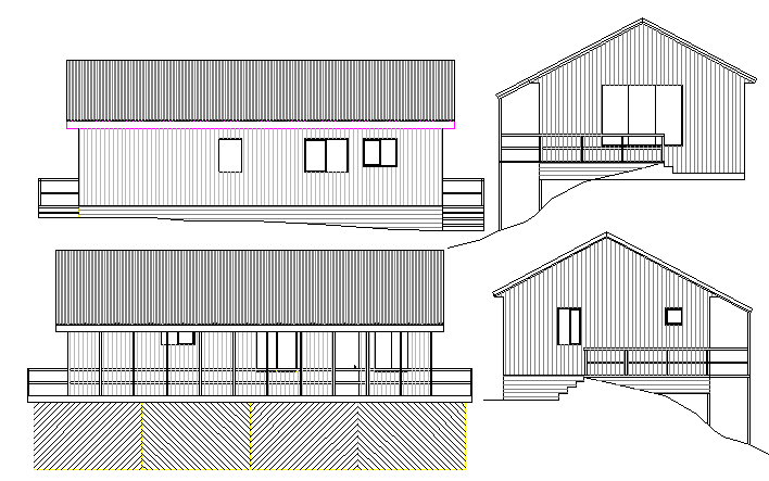 Full elevation details of corporate office dwg file