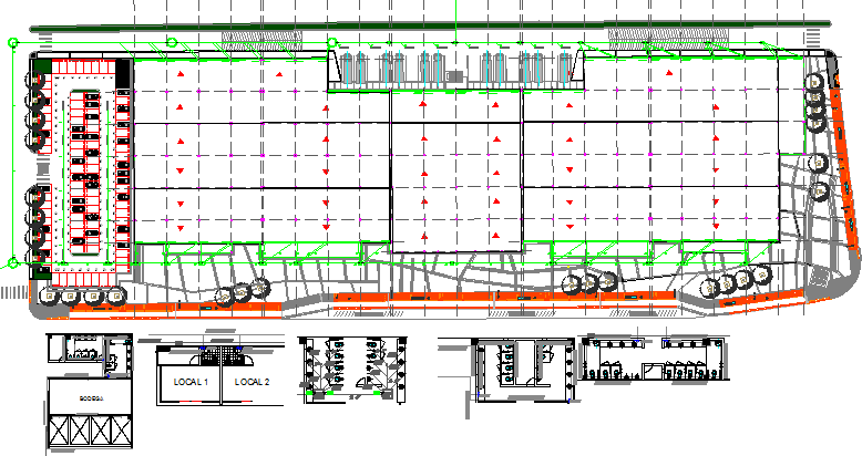 Full market place architecture details dwg file