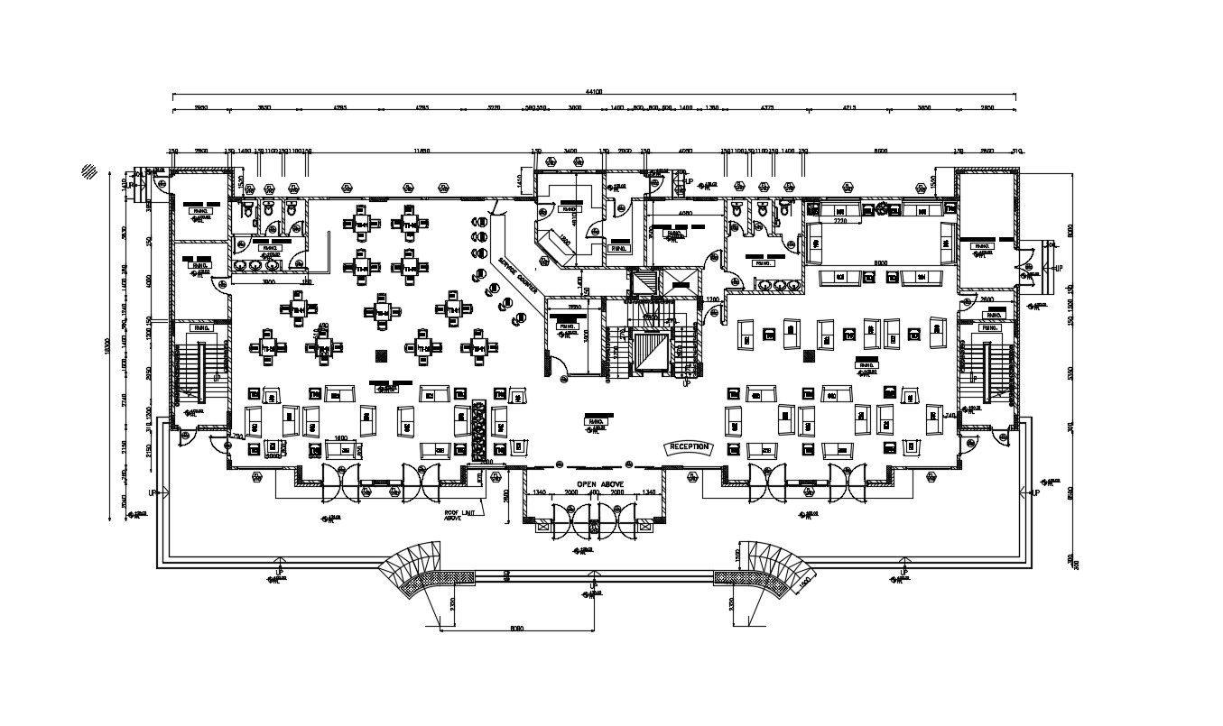 Fully Furnished Ground Floor Of Hotel AutoCAD File