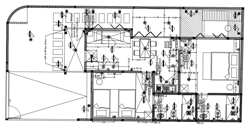 Fully Furnished Modern Bungalow Design AutoCAD File