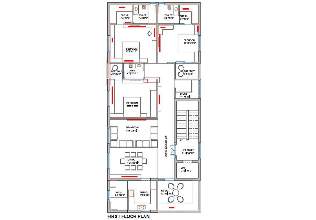 Fully Furnished Modern Bungalow Layout Design AutoCAD File