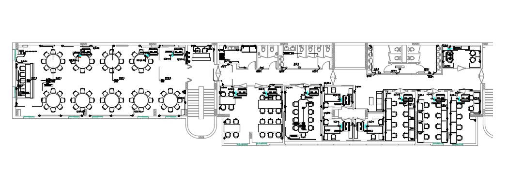 Fully Furnished Office Building Floor Plans With AutoCAD Drawing
