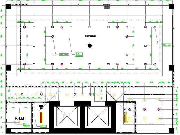 Function hall architecture layout plan details dwg file