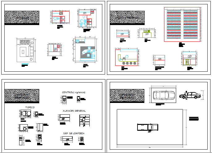 Functional relationships in a financial office building project dwg file