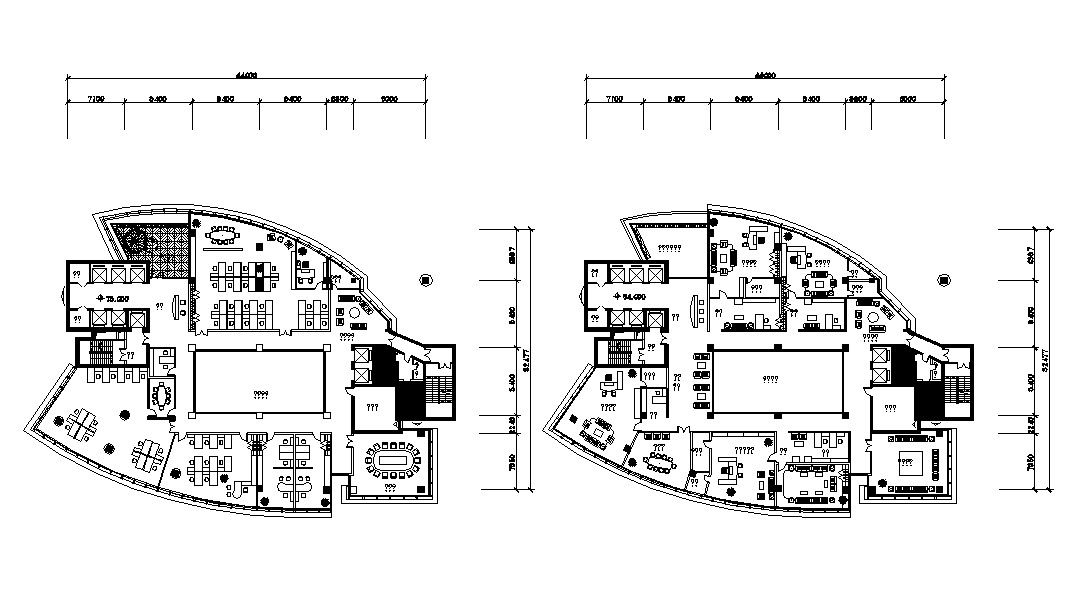 Furnished Office Building Design CAD File