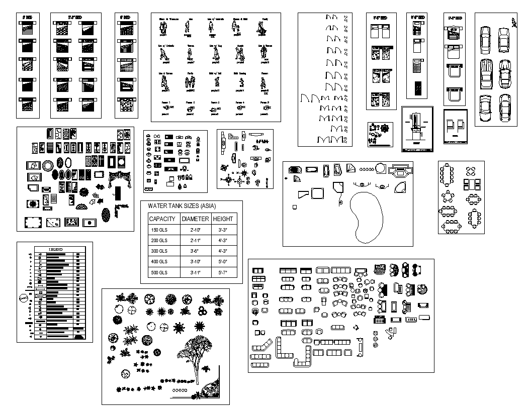 Furniture CAD blocks detail elevation 2d view layout file