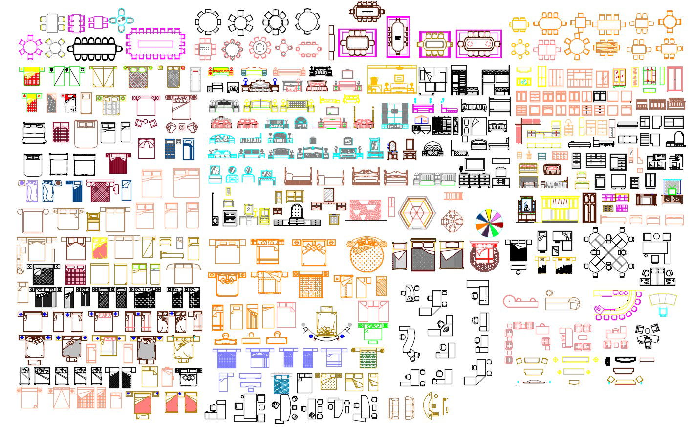 Miscellaneous Furniture AutoCAD Blocks Drawing DWG File