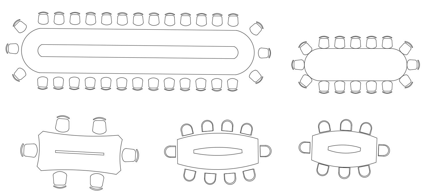 Furniture Table and Chair AutoCAD Blocks Design 2d Drawing