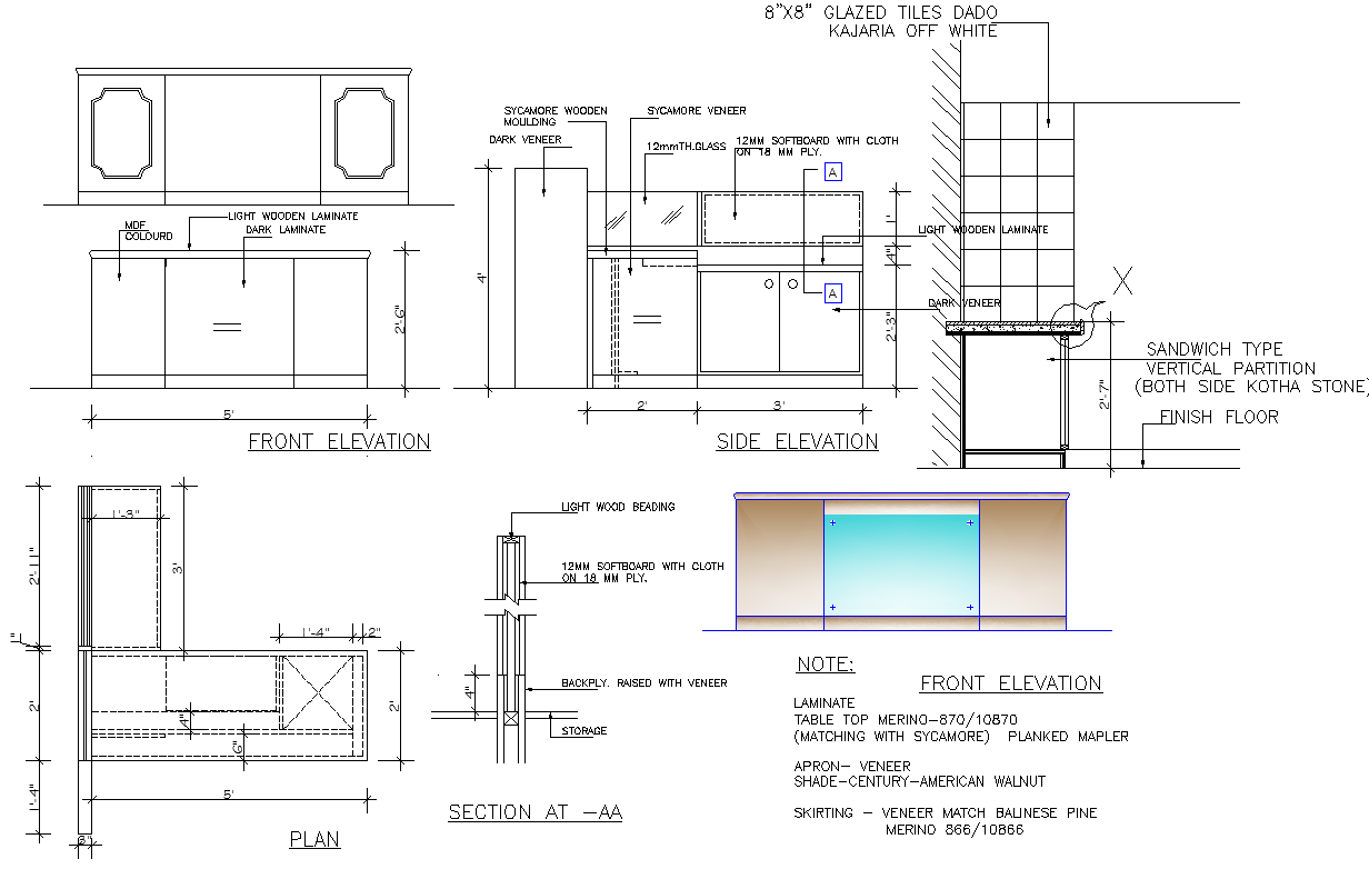 Furniture Table Layout DWG File for Interior Designers