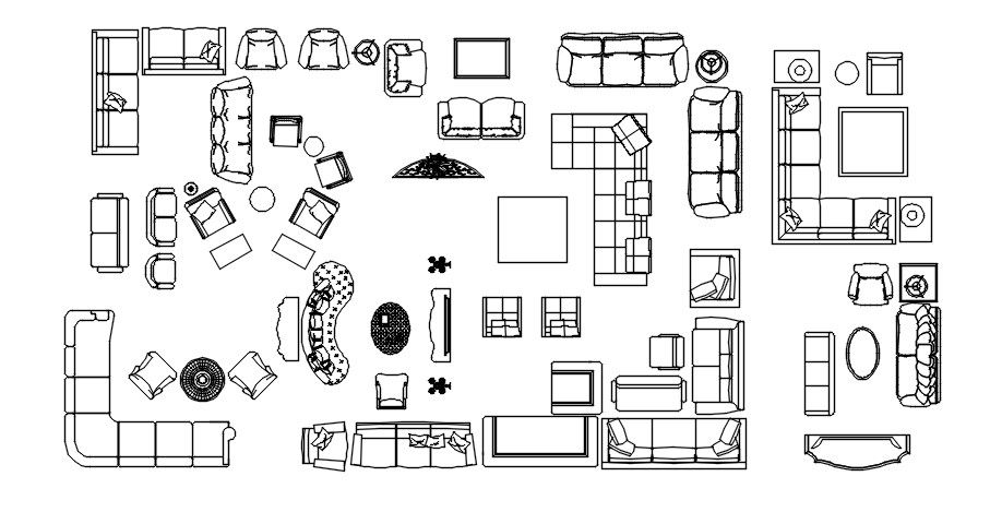 Detailed Furniture Block Drawing Plan in DWG Format
