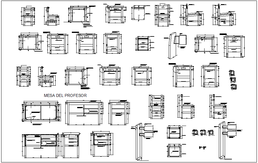 Furniture design view for collage dwg file