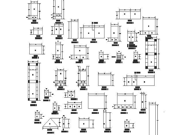 Furniture elevation detail and plan detail dwg file
