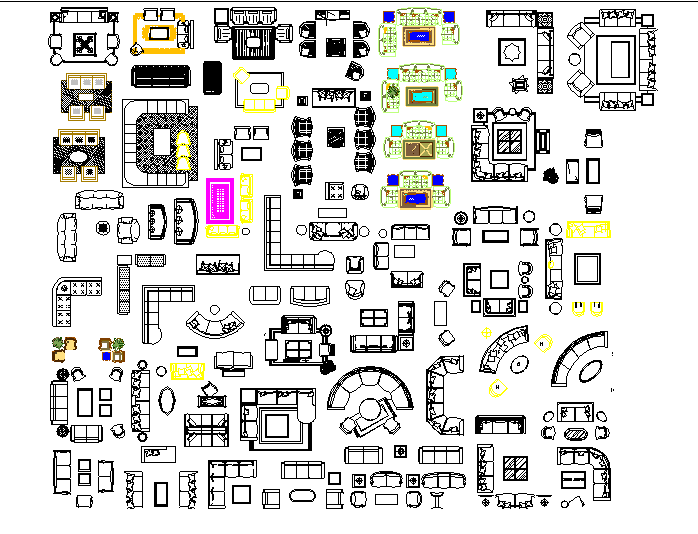 Furniture Equipment and Accessories Plan DWG File Detail