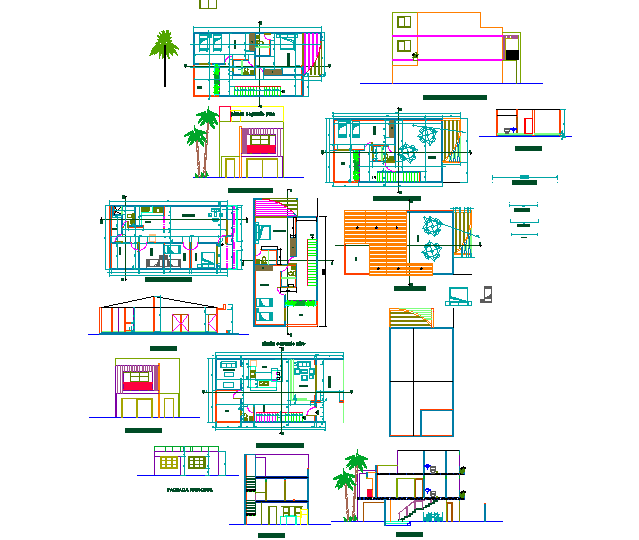 Furniture layout and elevations .