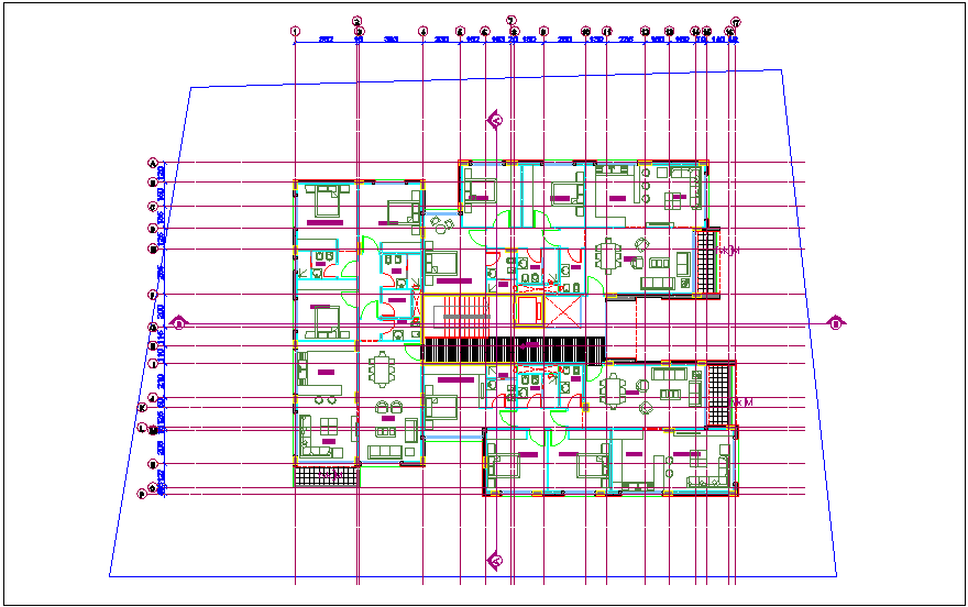 Furniture plan design view with furniture view dwg file