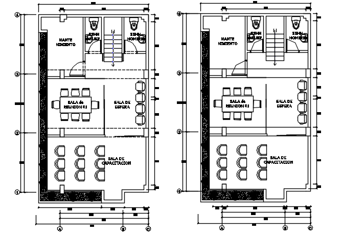 Furniture plan detail dwg file