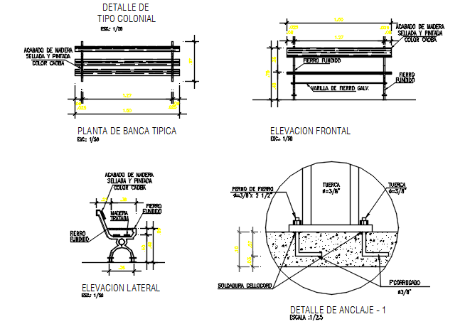 Furniture Plan and Elevation DWG File with Section View