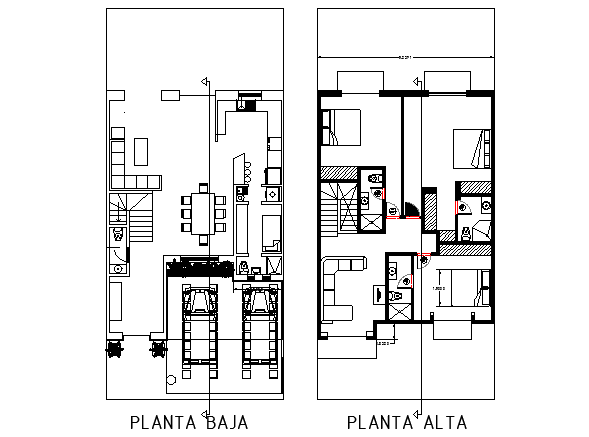 Furniture top view layout plan