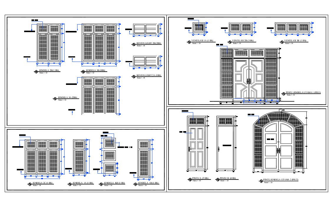 Furniture Door Window CAD Blocks Drawing Download Free DWG File