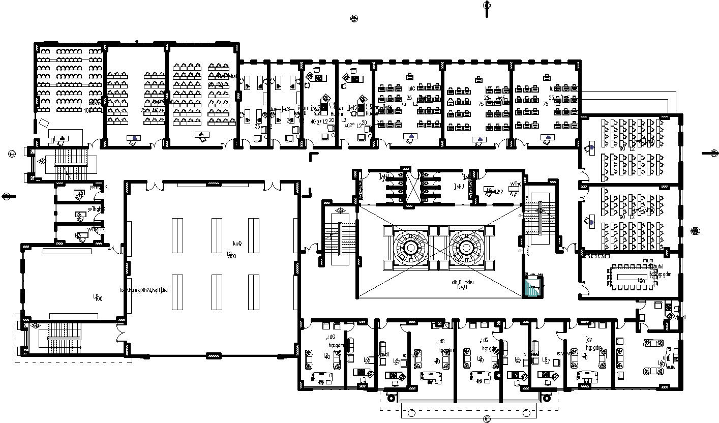 Furniture Layout of First floor of Educational Institute.