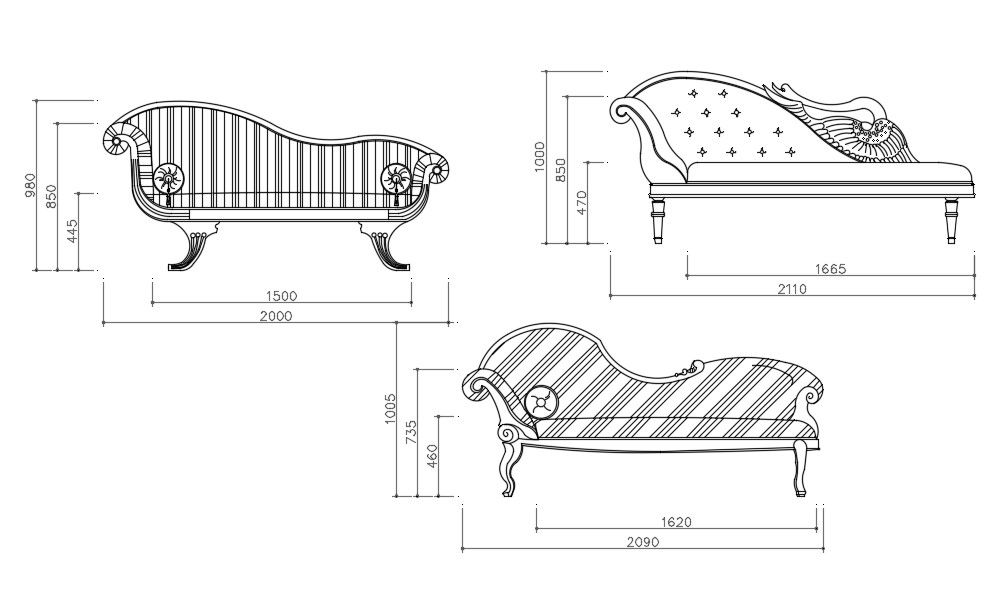 Furniture Sofa Front Elevation Design AutoCAD DWG File