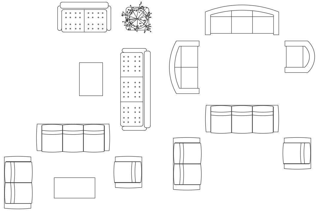 Furniture Sofa Top View Drawing AutoCAD Blocks DWG Drawing File