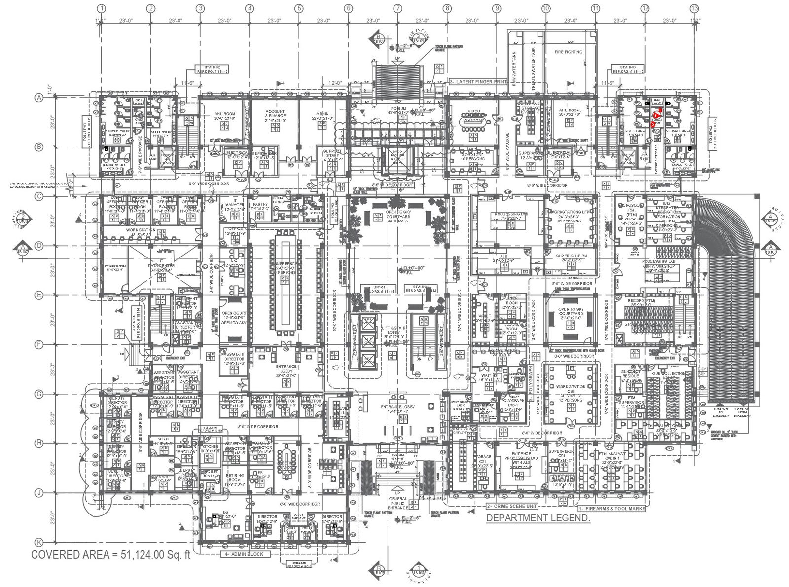 Furniture layout of forensic science department with all essential drawings with all details autocaddwg drawing .
