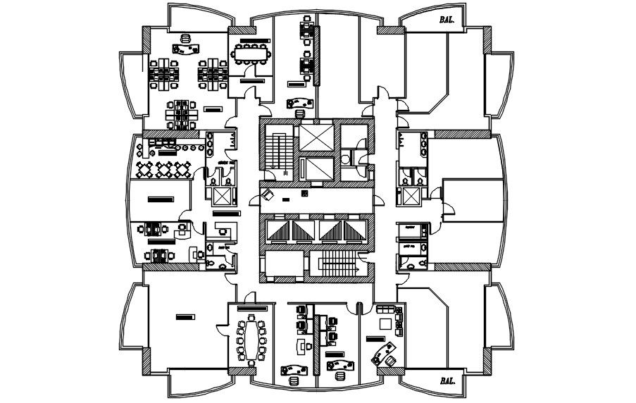 Furniture layout plan in detail AutoCAD 2D drawing, CAD file, dwg file