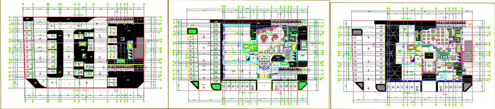 Furniture plans of different floors in AutoCAD 2D drawing, CAD file, dwg file