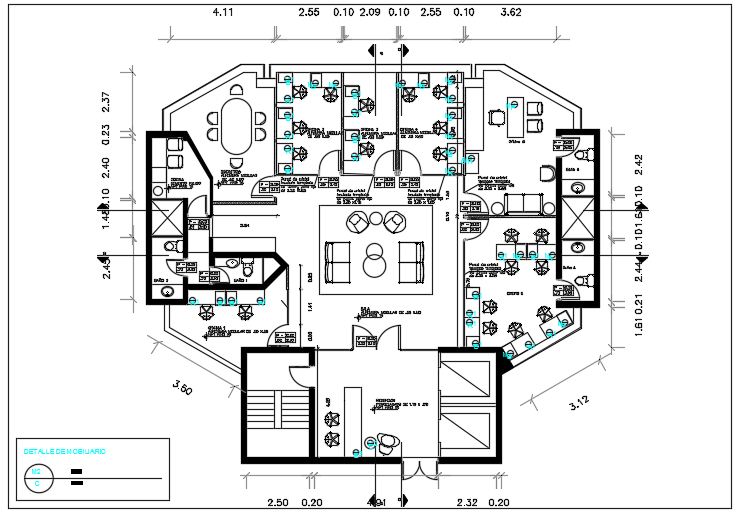 Office Plan 15x10m Furniture Layout AutoCAD Detailed Design