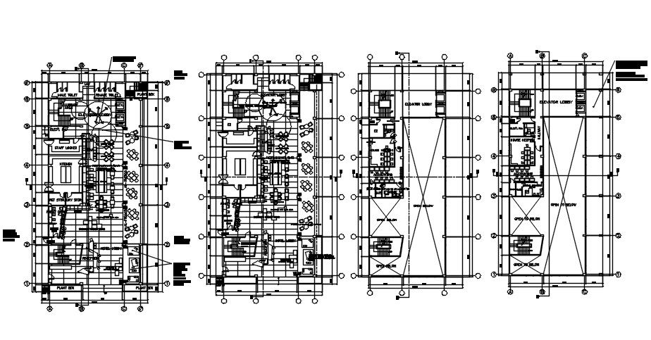 Furniture’s setup of 60x80m hotel plan layout is given in this Autocad drawing file. Download the Autocad file.