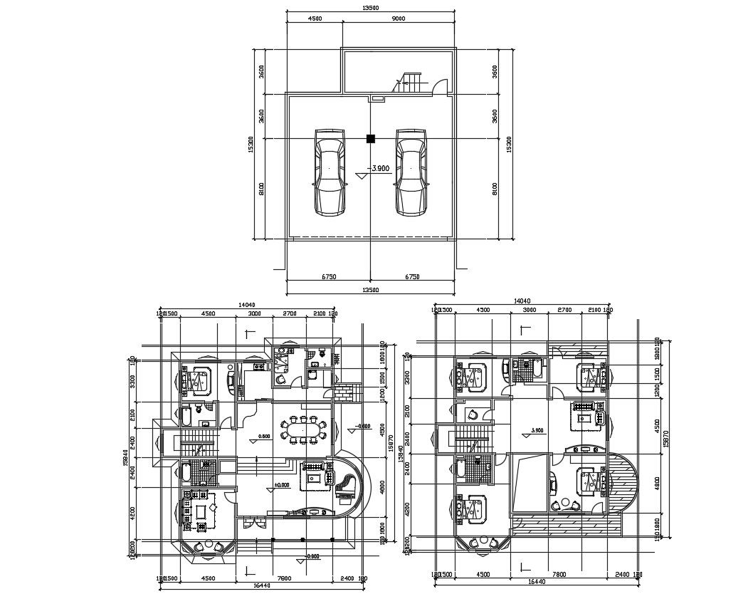 G+1 Residential Villa Design Furniture Layout Plan