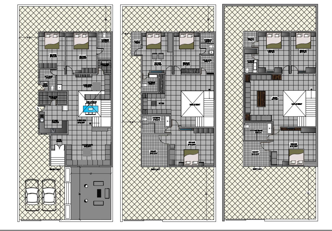 G+2 Residential Furnished Bungalow Design Floor Plan Download