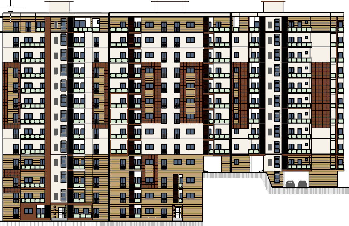 G+ 12 multistory apartment building with car parking