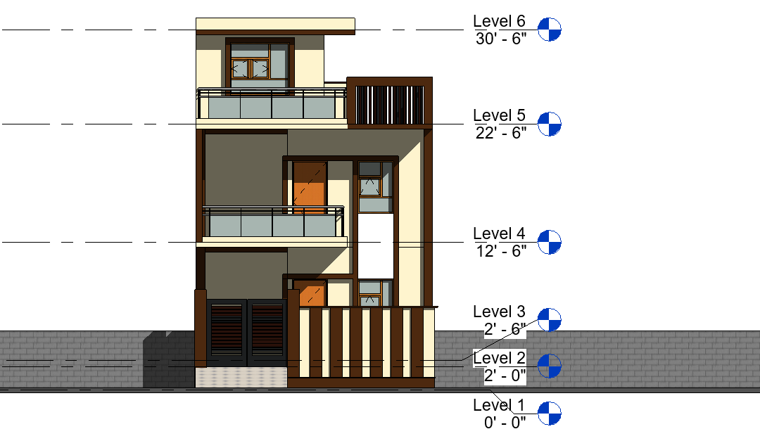 G1 House Elevation 3D DWG Design Penthouse Revit Architectural Plan