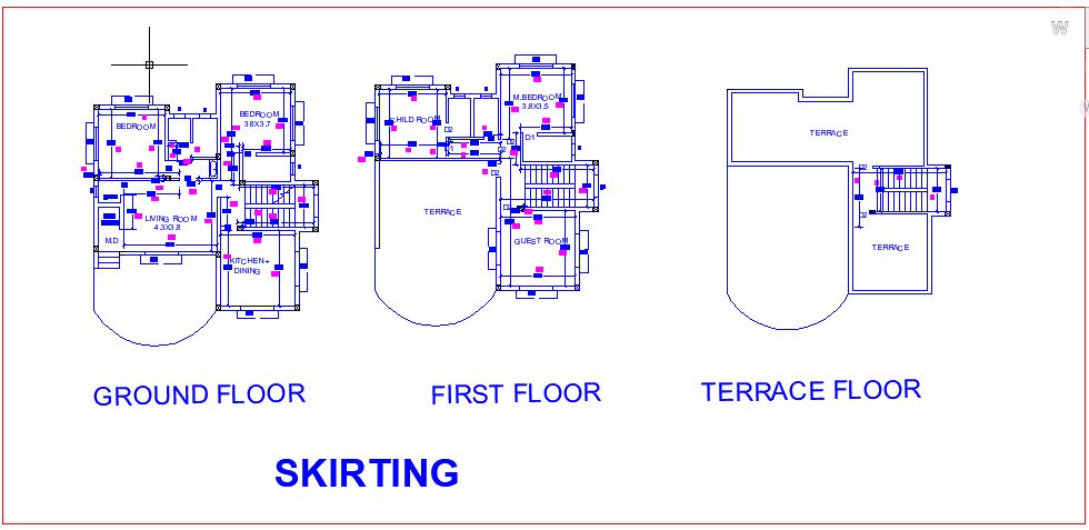 G+1 Detail Plan Skirting Layout