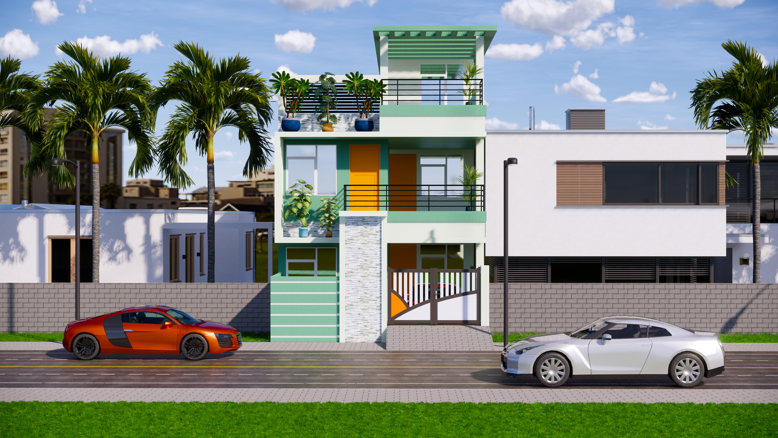 G+1 Duplex modern House elevation design Revit file is Given here. Download this drawing Revit file on cadbull.com.