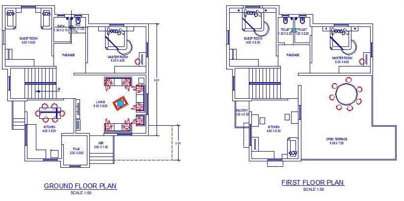 G+1 Furniture Layout plan