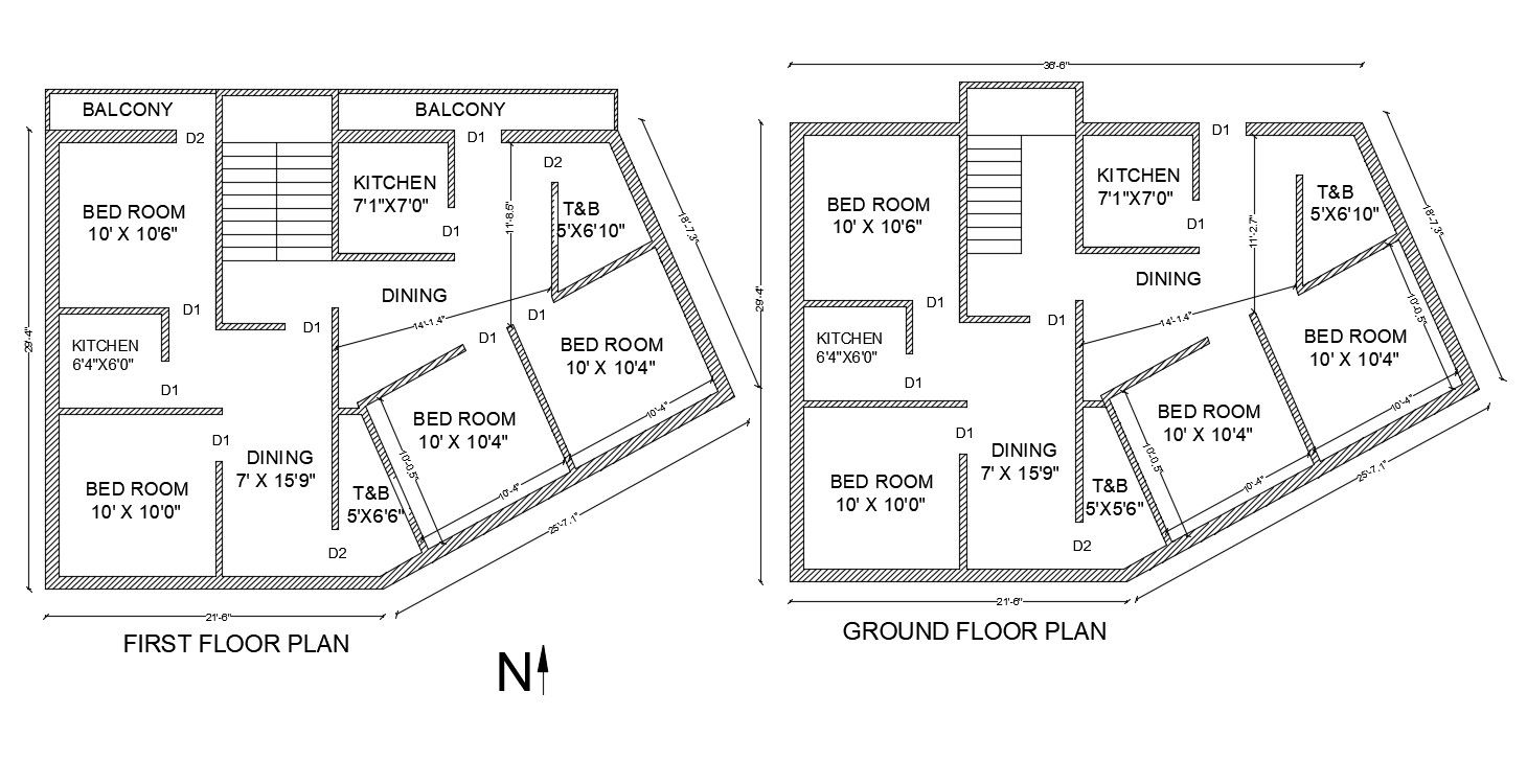 G+1 House Floor Plan AutoCAD Drawing Free DWG File