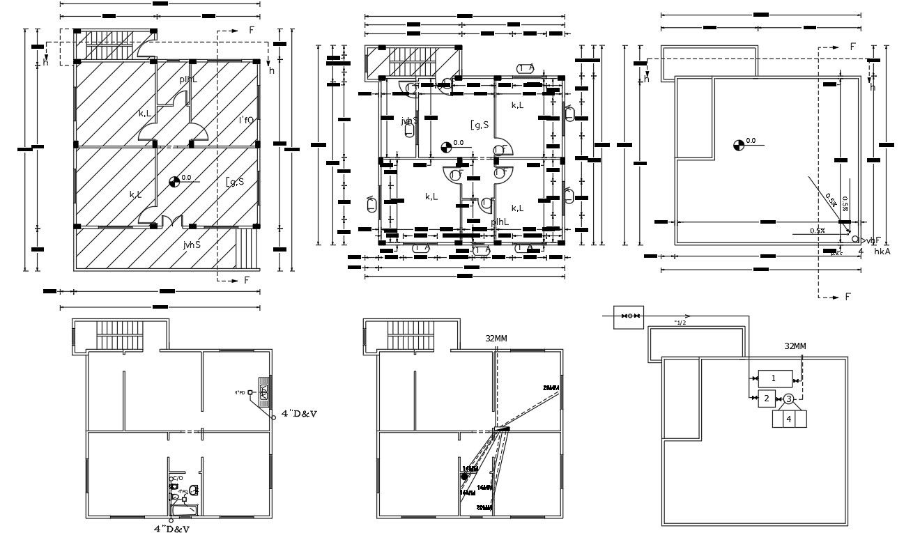 G + 1 House Floor Plan Design DWG File