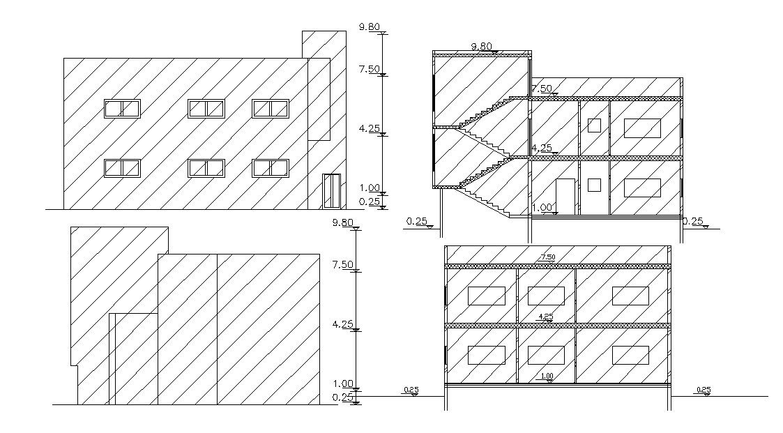 G+1 Residential Building Design AutoCAD File