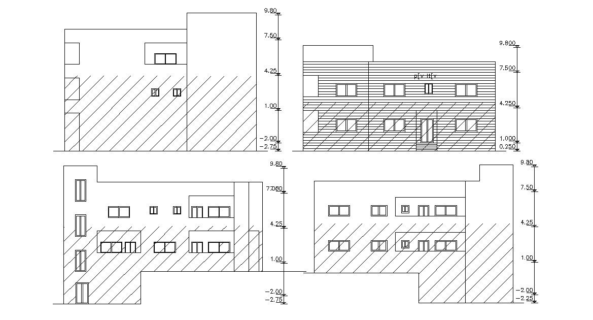 G+1 Residential House Elevation Design CAD File